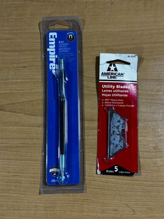 Lot of 2 Carbide Tipped Magnetic Scriber & Utility Blade