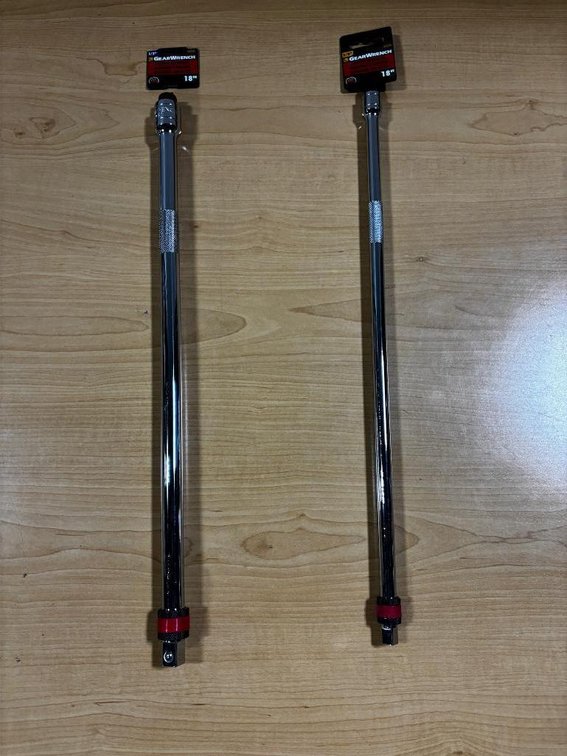 Lot of 2 Gear Wrenches 18" - 3/8" & 1/2"