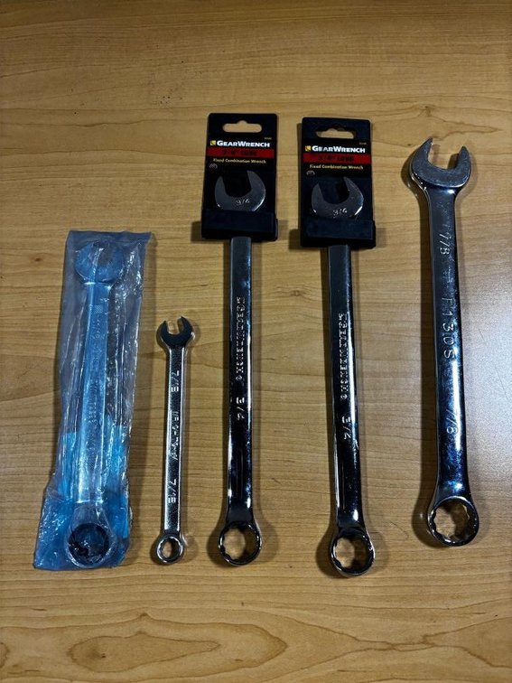 Lot of 5 Assorted Wrenches