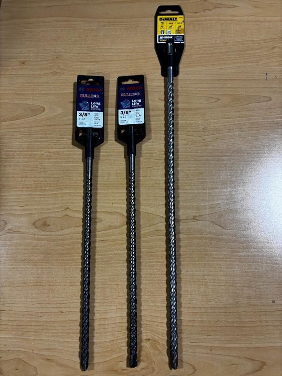 Lot of 3 Hammer Drill Bits 3/8"