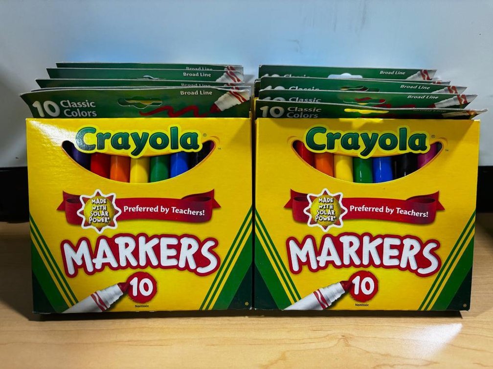 (12) Crayola 10-Color Broad Line Markers
