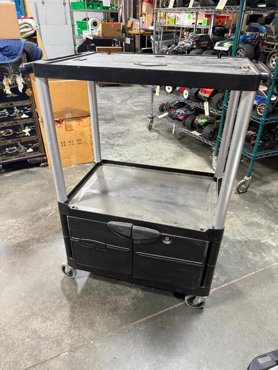Rubbermaid Commercial Mobile Media Cart w/ Lower Storage