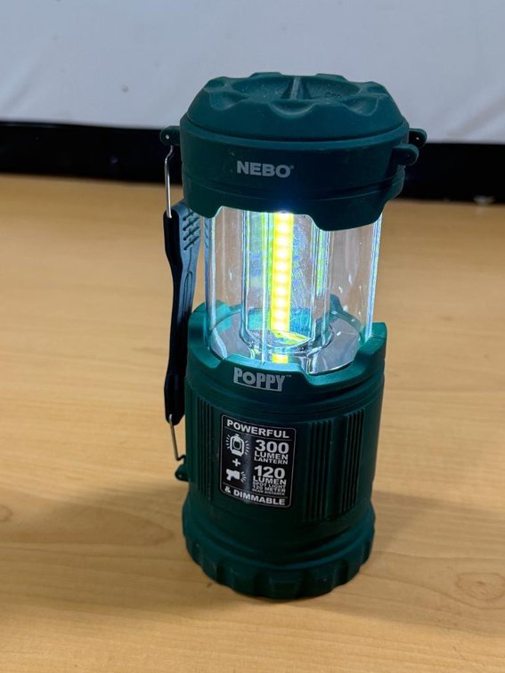 New, NEBO Poppy 300 Lumen Lantern, 120 Lumen Spot Light Flashlight, 120 Meter, Dimmable