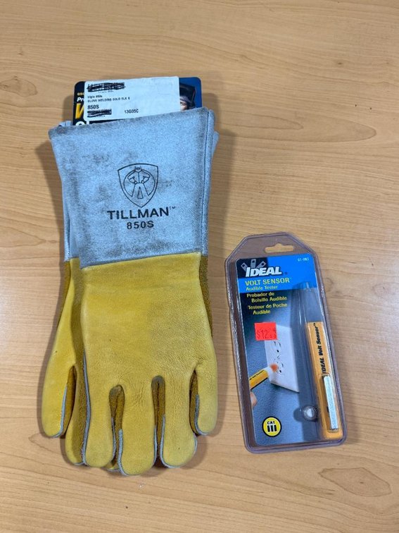 Tillman 850S Welding Gloves, Size Sm. & Ideal  Volt Sensor Audible Texter 61-063