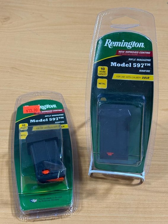 Lot of 2, New Remington Rifle Magazines, Model 597 TM Rimfire, 22LR, 10rnd Capacity