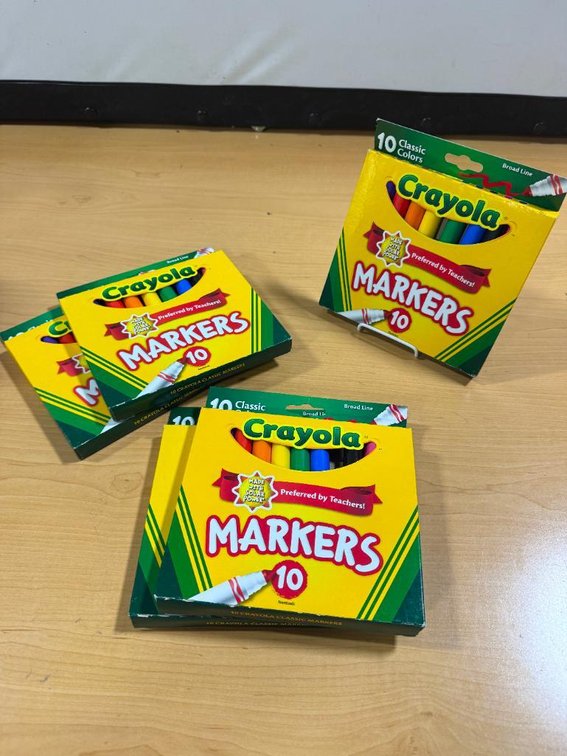 Lot of 5, New, 10 Packs, Crayola Primary Color Markers