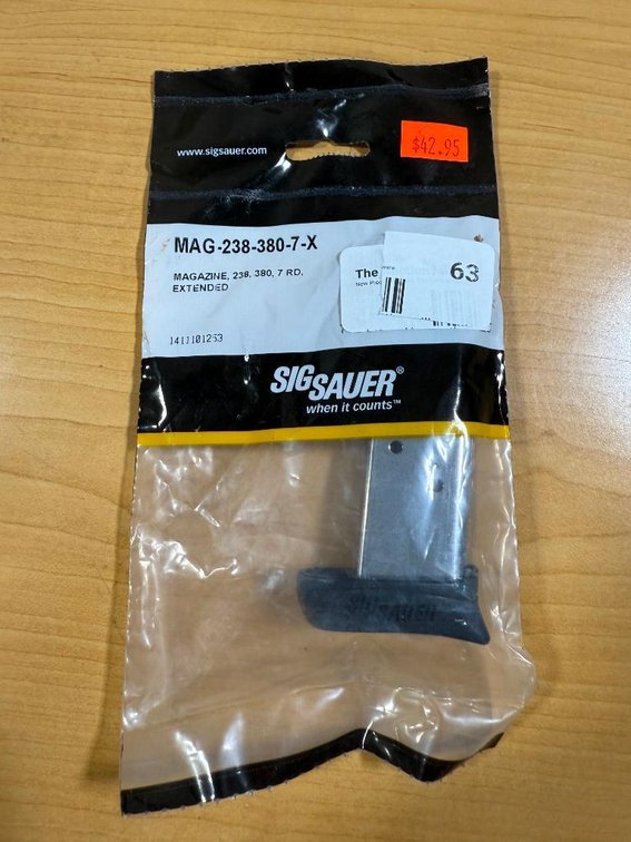 New, Sig Sauer Extended 7 Round Magazine, P-238, 380 Cal.