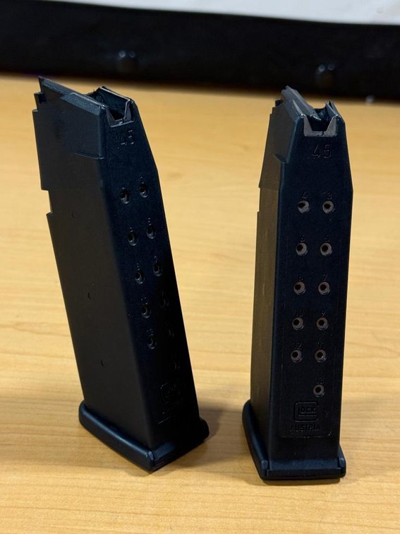 Lot of 2, New, Glock, 45 Cal. 10rnd Firearms Magazines