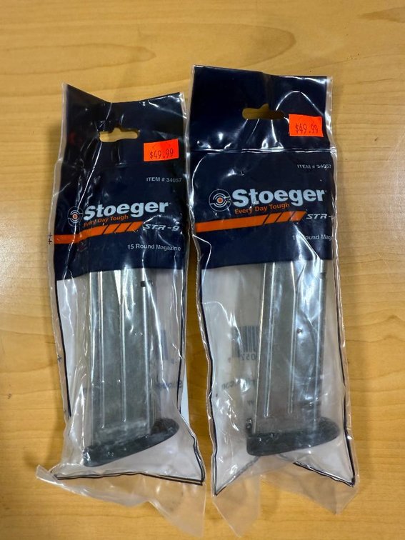 Lot of 2, New Stoeger STR-9, 15rnd Magazines, Item # 34057 - 9mm
