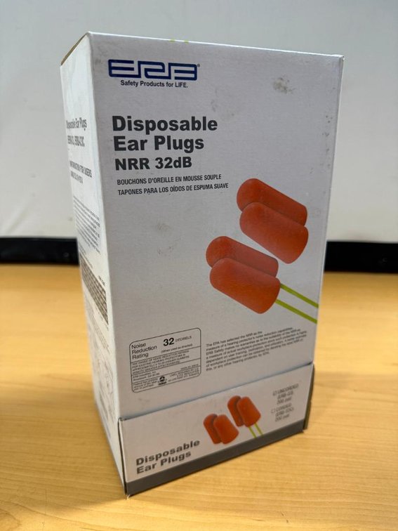 New Case, 200 Pair, ERB Disposable Ear Plugs NRR 32dB, Uncorded
