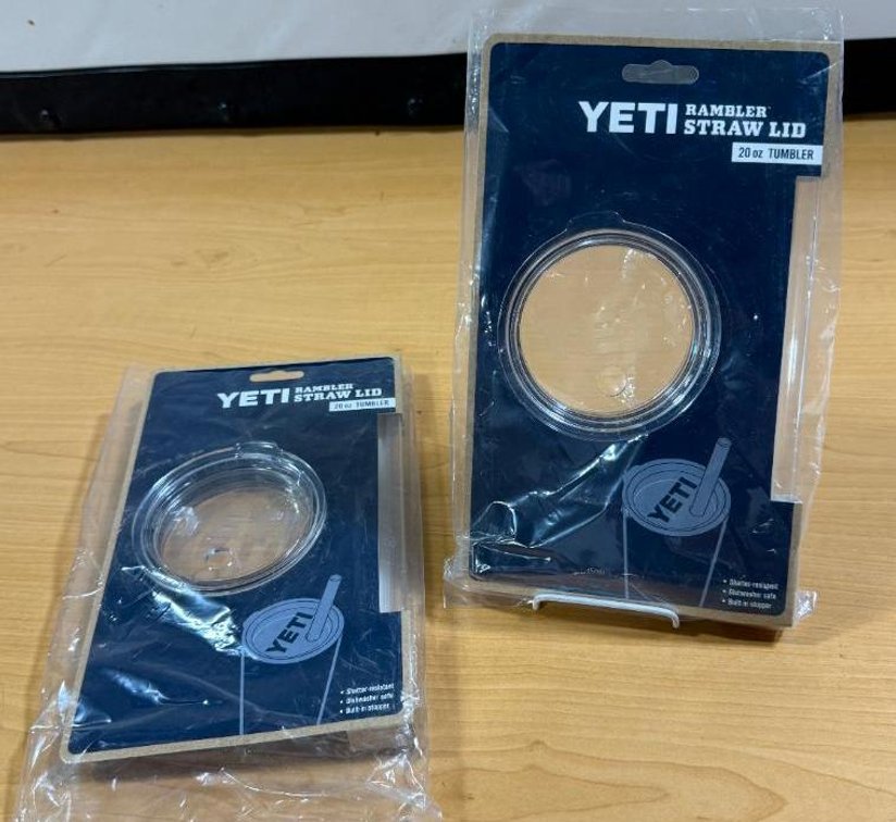 Lot of 2, New, YETI Rambler Straw & Lid Combo Packs, 20oz Tumbler, Also Fits YETI Lowball