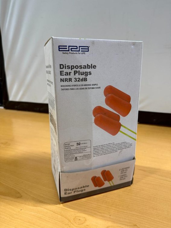 New Case, 200 Pair, ERB Disposable Ear Plugs NRR 32dB, Uncorded