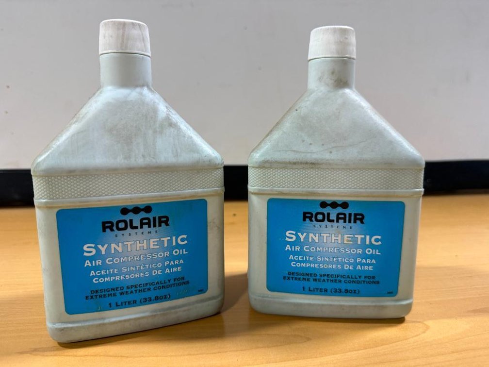 Lot of 2, New, Rolair Synthetic Air Compressor Oil, 1 Liter Bottles