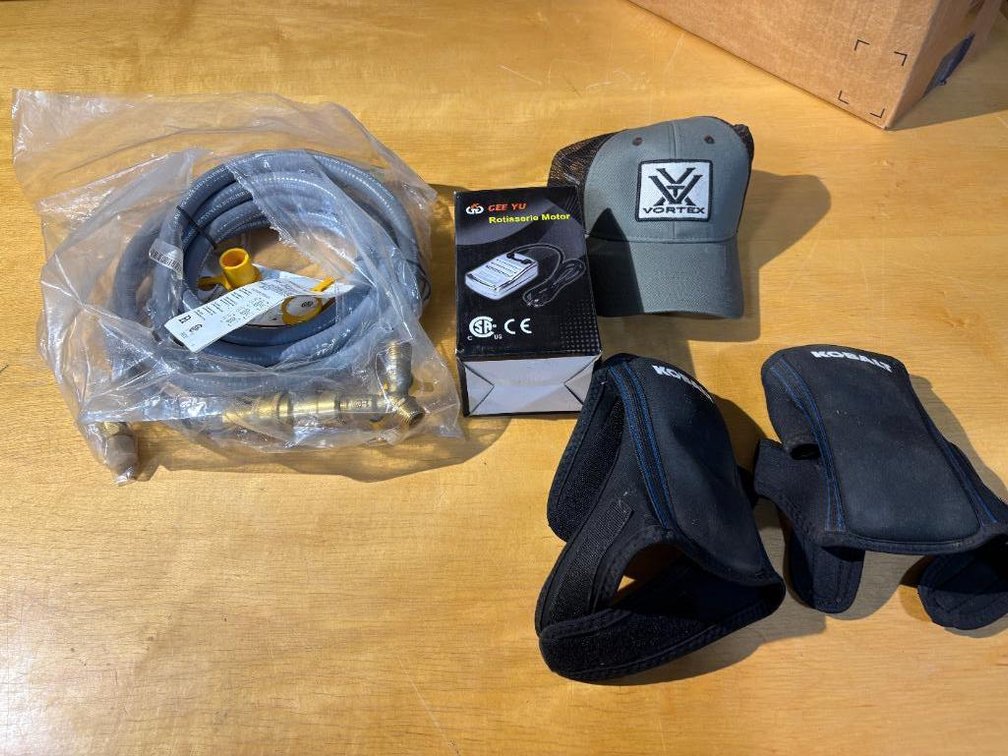 Vortex Tactical Trucker Cap, Kobalt Knee Pads, Hose Kit & Rotissorie Motor