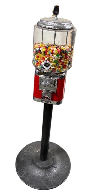 LYPC Coin-Operated 25 Cent Candy Vending Machine w/ Jelly Belly Stock, w/ Keys, Near New, Works Great