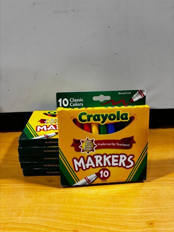 Lot of 6, 10-Packs of Primary Color Crayola Markers, 10 Markers Per Package