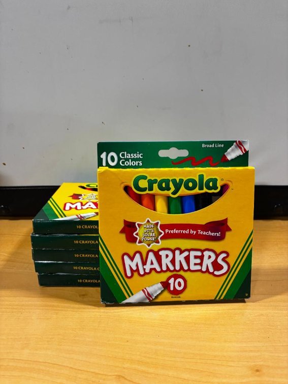 Lot of 6, 10-Packs of Primary Color Crayola Markers, 10 Markers Per Package