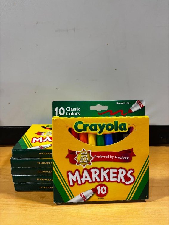 Lot of 6, 10-Packs of Primary Color Crayola Markers, 10 Markers Per Package