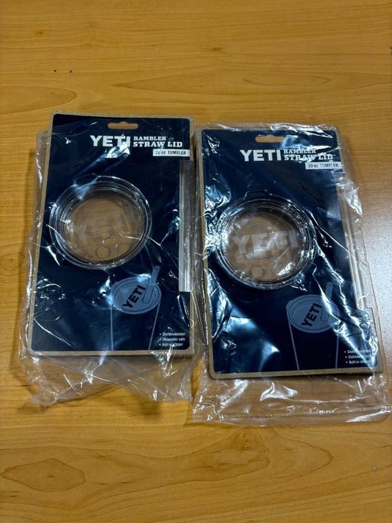 Lot of 2 New, YETI Rambler Straw Lid (Lid & Straw) Kits, Fits 20oz Rambler Tumbler & 14oz Lowballs