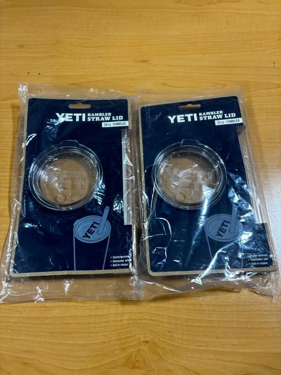 Lot of 2 New, YETI Rambler Straw Lid (Lid & Straw) Kits, Fits 20oz Rambler Tumbler & 14oz Lowballs