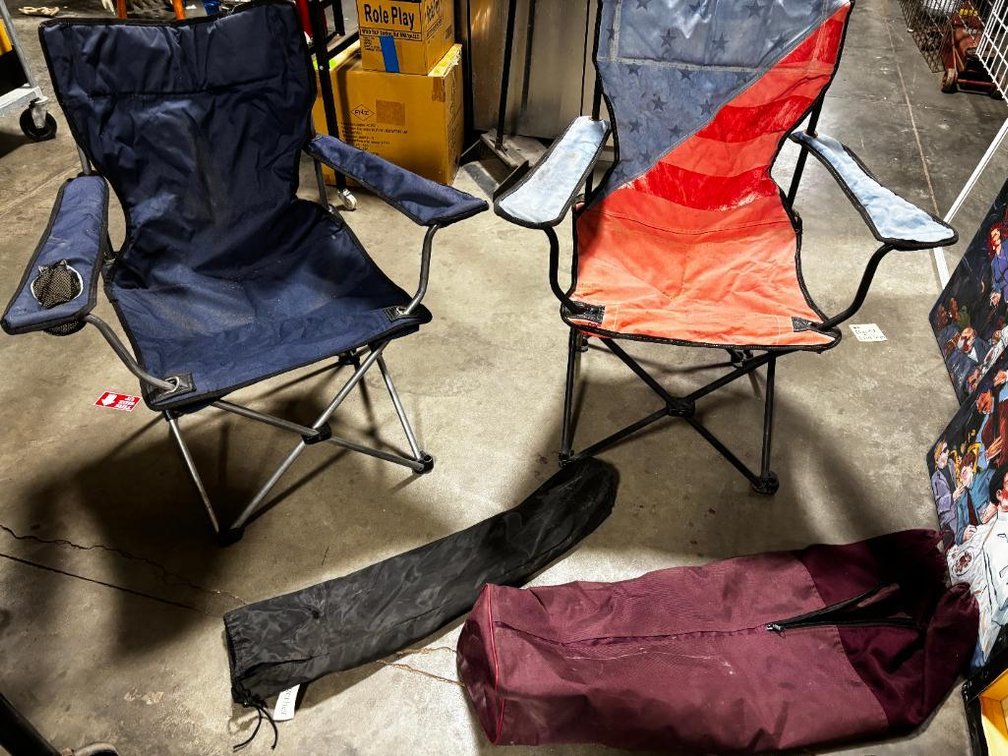 Lot of 2, Pre-Owned Folding Collapsable Chairs, Great for Concerts Outdoors