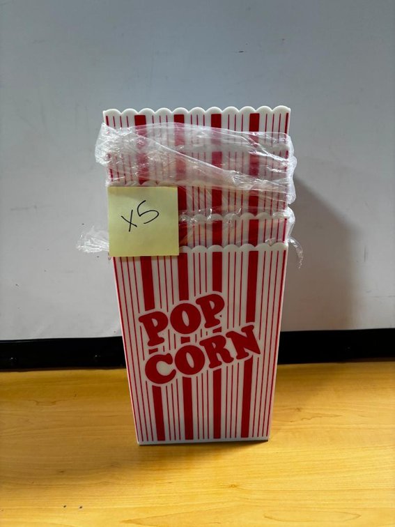 Lot of 5, HD Plastic Reusable Popcorn Boxes
