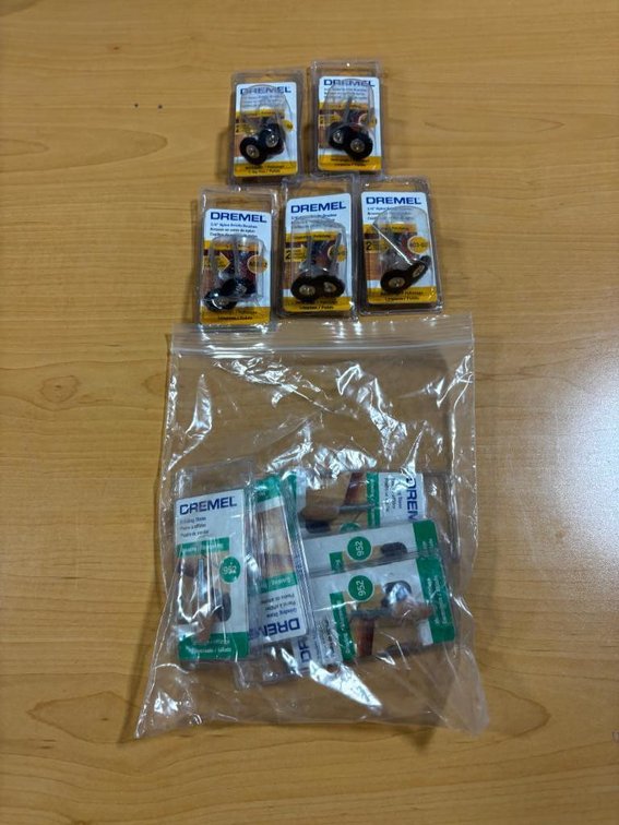 Ten New Packages of Dremel Attachments, Dremel Nylon Brushes and Grinding Stones