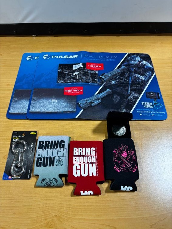 Padded Gun Smithing Pads w/ Graphics, 2A Tactical Koozies, Token, Peerless Swivel Eye