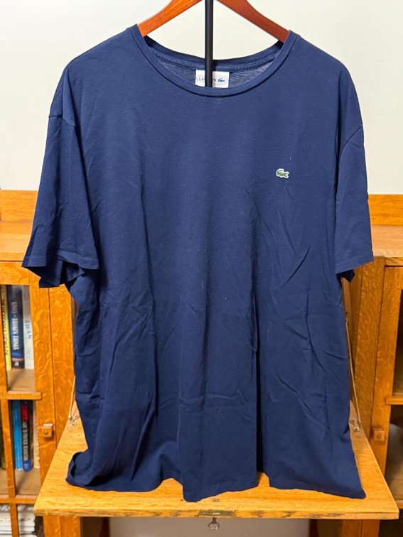 Lacoste 100% Pima Cotton T-Shirt, Navy, Size FR 9 - US 4XL (Fits Like an XXXL or XXL