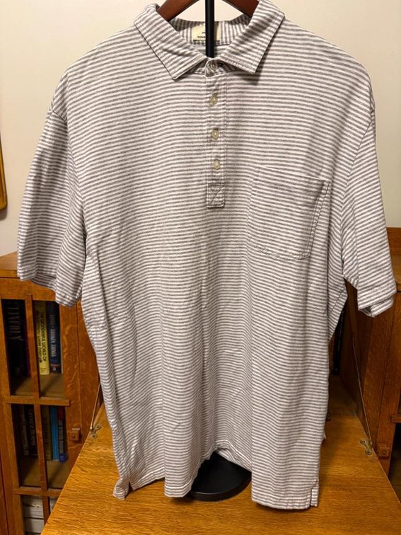 Johnnie-O Striped Hangin' Out Size XL Polo, Nelly, Perfect Untucked, 4-Way Stretch