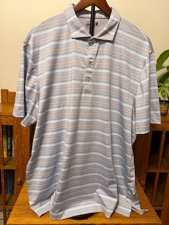 Johnnie-O Striped Polo, Size XL, Performance, 4-Way Stretch