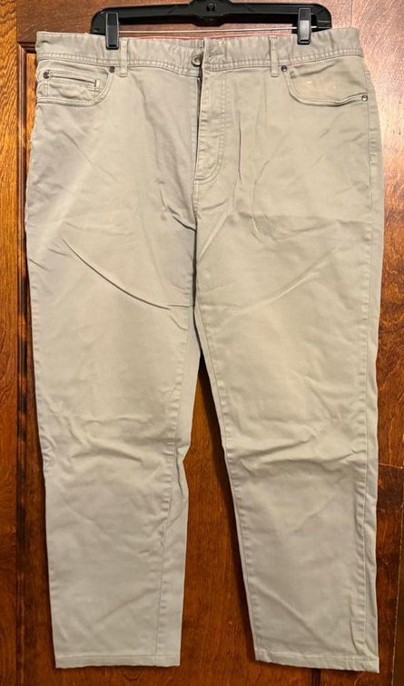 Johnnie-O 5-Pocket Pants, Color: Taupe, Size: 38-30, Stretch Chino, Detailed Stitching