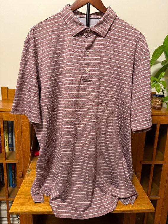 Johnnie-O Performance Polo, 4-Way Stretch, Size XL, Style: Newton, Color: Maroon