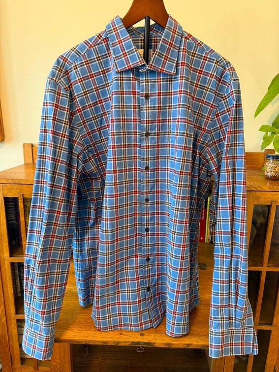 Johnnie-O Hangin' Out Size XL Long Sleeve Button Down Flannel Shirt, 4-Way Stretch, Style: York