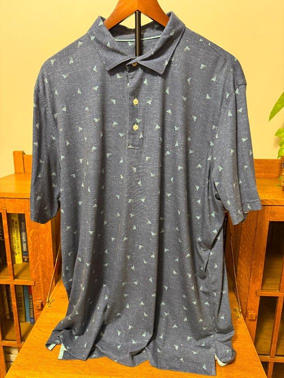 Johnnie-O Top Shelf Martini Print Happy Hour Polo, Size: XL, Name: Salud, Color: Lake, 4-Way Strech