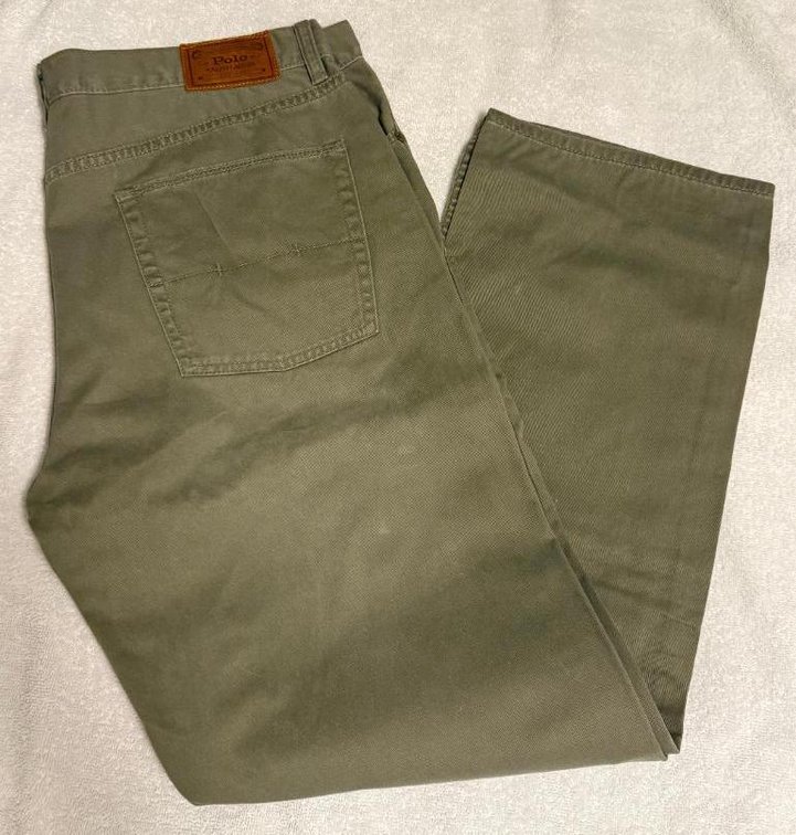 Polo Ralph Lauren 650 Straight Fit Cotton Twill 5-Pocket Pants, Size 38-30, Embroidered Pony, Auth. Dungarees