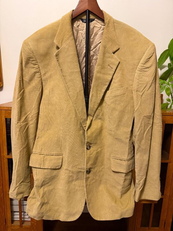 Vintage Polo Ralph Lauren Corduroy Sport Coat, Size 46R, Polo University Club, Made in USA, 2 Button Sport Coat