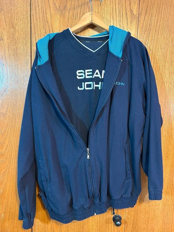 Sean Jean, Sweat suit (Shirt, Pants and outer Jacket), Size XL, VG Cond.