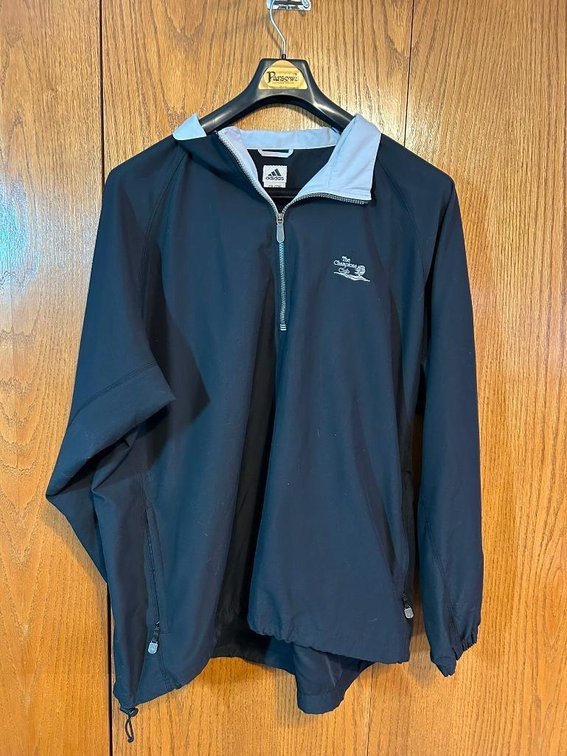 Adidas 1/4 Zip Clamshell windbreaker, The Champions Club, Size XXL, 100% Polyester, Good Condition