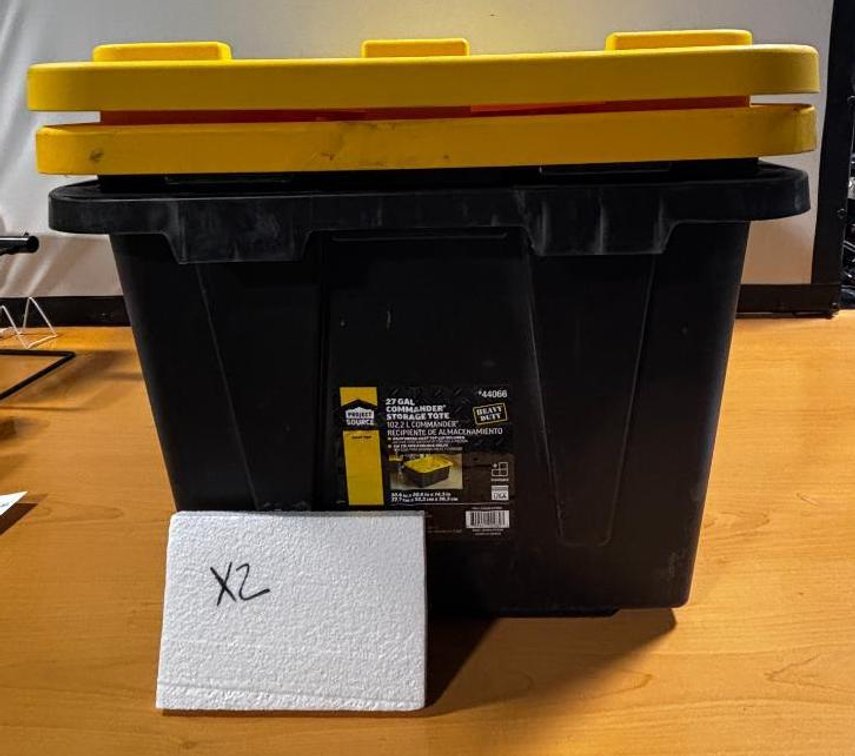 Lot of 2 Project Source Commander Storage Totes, Heavy Duty