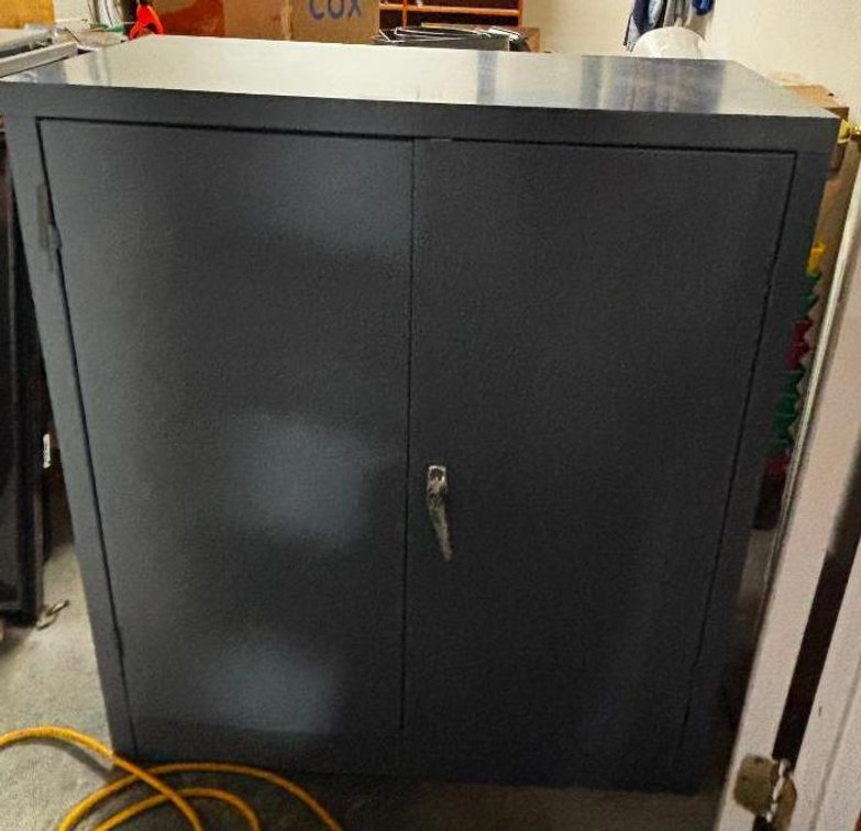 Metal Storage Cabinet, 36in Wide, 42in H x 18in w/ Shelves