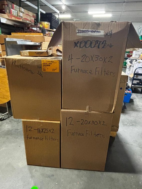 Four Large Boxes of Furnace Filters, 20x30x2, 16x25x2