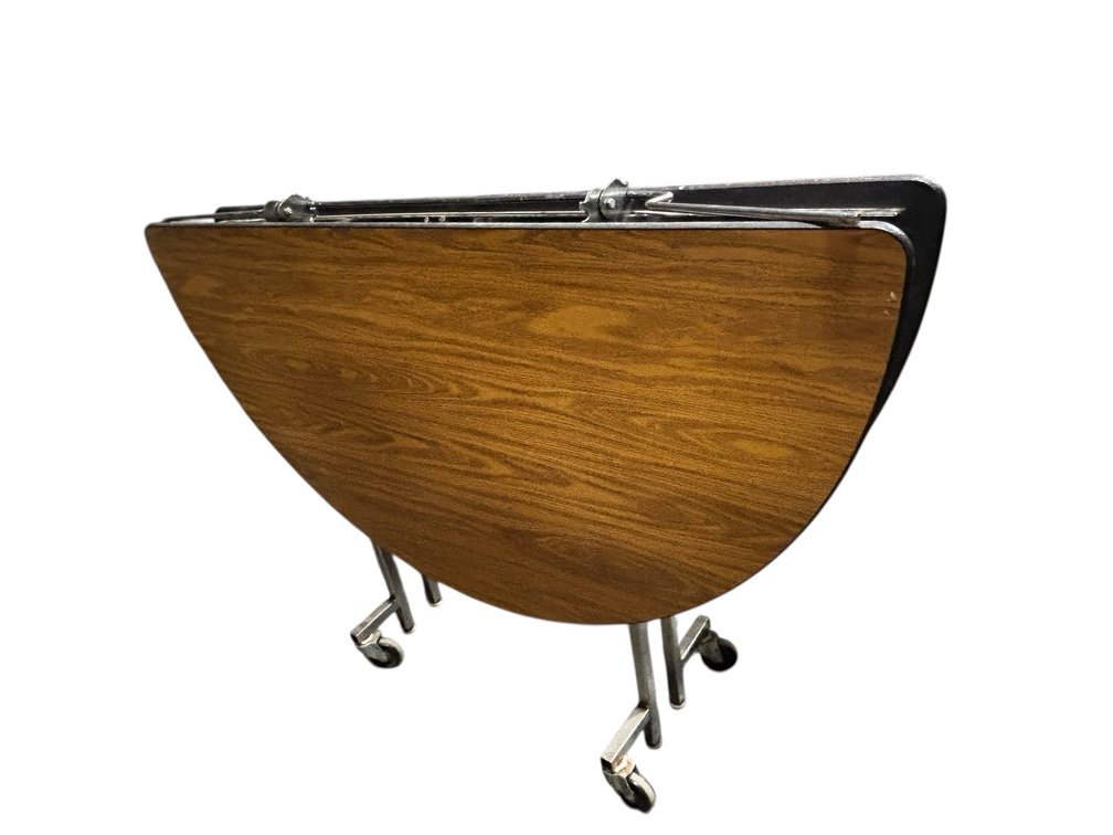 Folding Mobile Round Cafeteria Table, Laminate Top, 60in