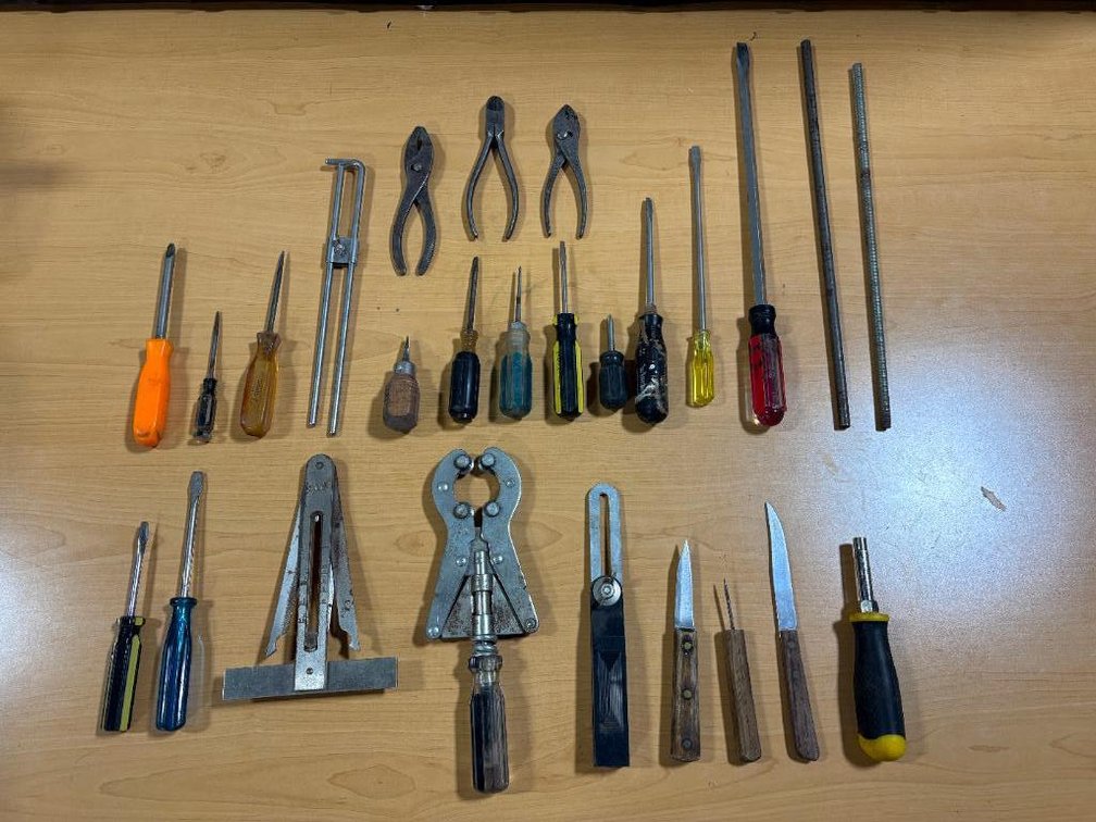 Group of Tools: Knives, Pliers, Cutters, Screw Drivers and More Tools