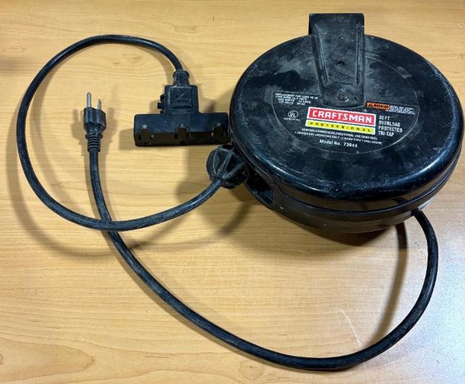 Craftsman 30ft Overload Protected Tri-Tap Retractable Cord Reel & Bracket