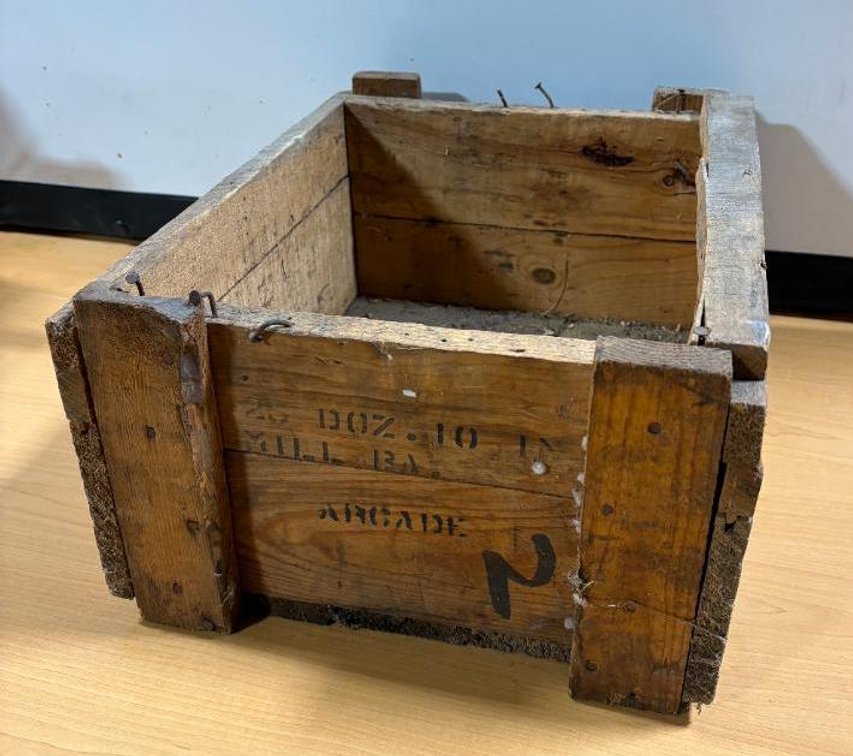 Vintage Wood Military Crate, Arcade
