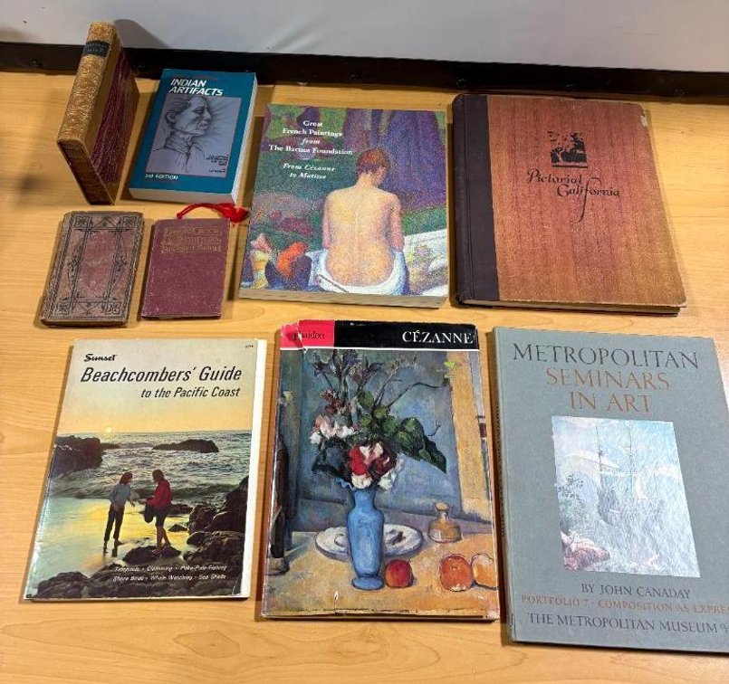 Group of Books, Art, Indian Artifacts, Beachcombers' Guide to Pacific Coast, Antique Books