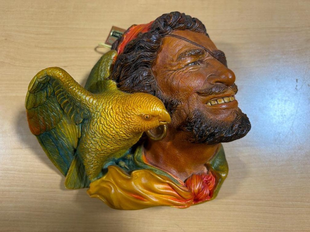 Hand Painted Large Bossons Head Wall Ornament; Buccaneer, Chalkware, c. 1960's