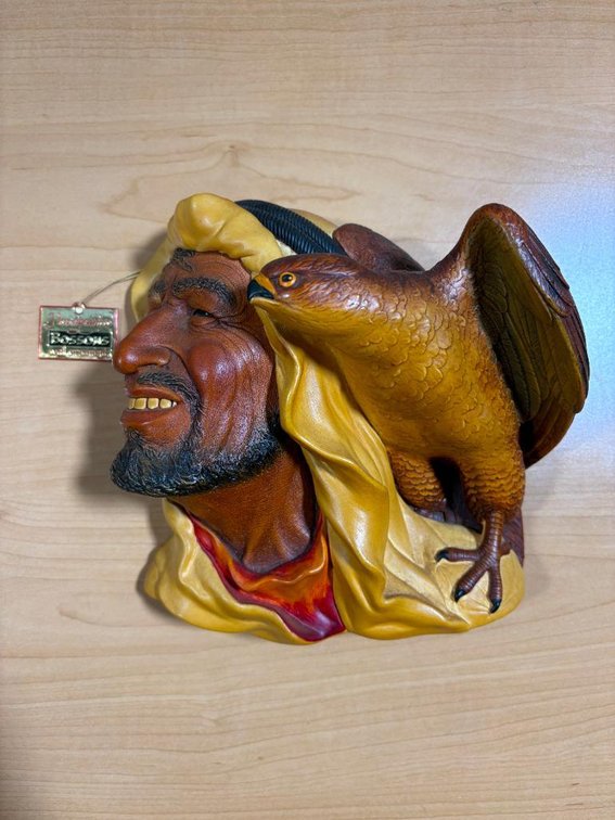 Hand Painted Large Bossons Head Wall Ornament; Desert Halk, Chalkware, c. 1960's