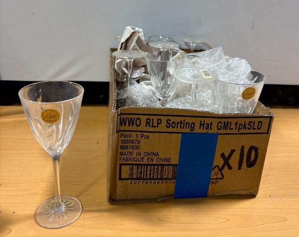 Genuine French Lead Crystal Cordials / Wine Glasses, Set of 10
